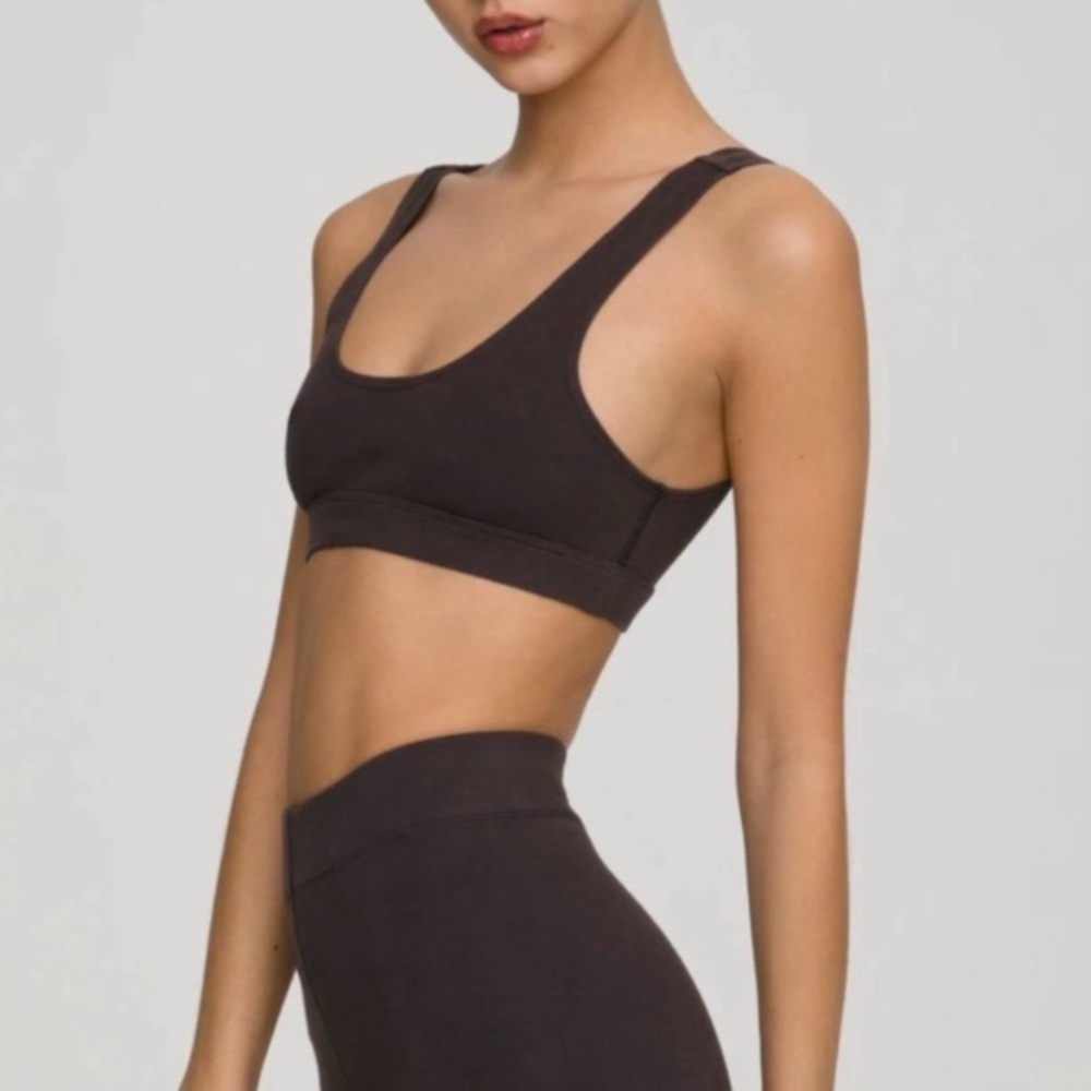 Good American Dark Brown Scoop Neck Bralette